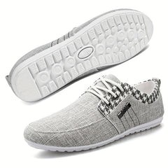 Men's Plaid Loafer Shoes Breathable Lightweight Non slip Canvas Shoes