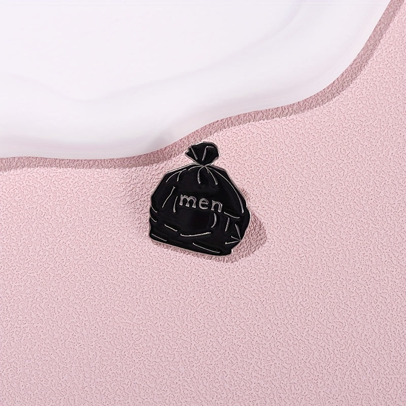 Men Garbage Bag Enamel Pins Custom Brooches Funny Punk Jewelry Gift