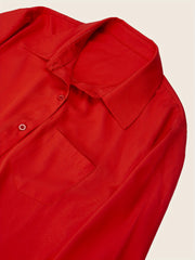  Women's Button Up Shirt Dress With Pocket