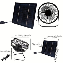 5W USB Solar Exhaust Fan Air Extractor Mini Ventilator