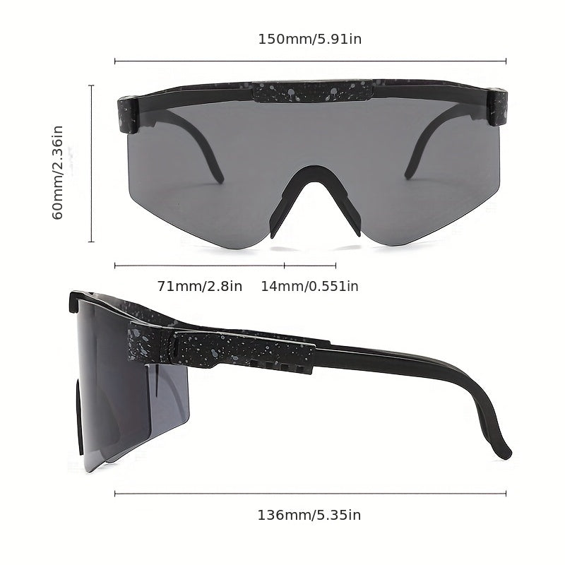Men's Cyberpunk One-lens Sunglasses Windproof Outdoor Sports Eyewear