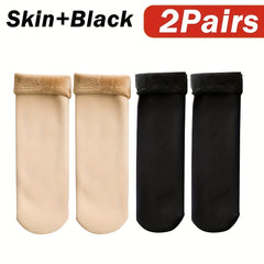 2 Pairs Winter Warm Velvet Thermal Mid-calf Socks