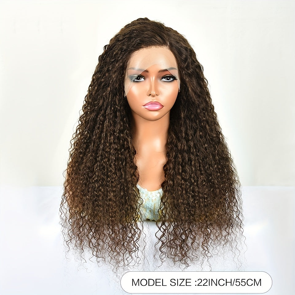 Brown Kinky Curly 13x4 Lace Frontal Human Hair Wig