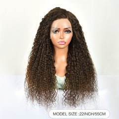 Brown Kinky Curly 13x4 Lace Frontal Human Hair Wig