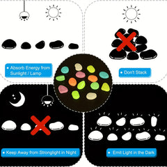 50PCS Luminous Resin Stones for Garden and Fish Tank