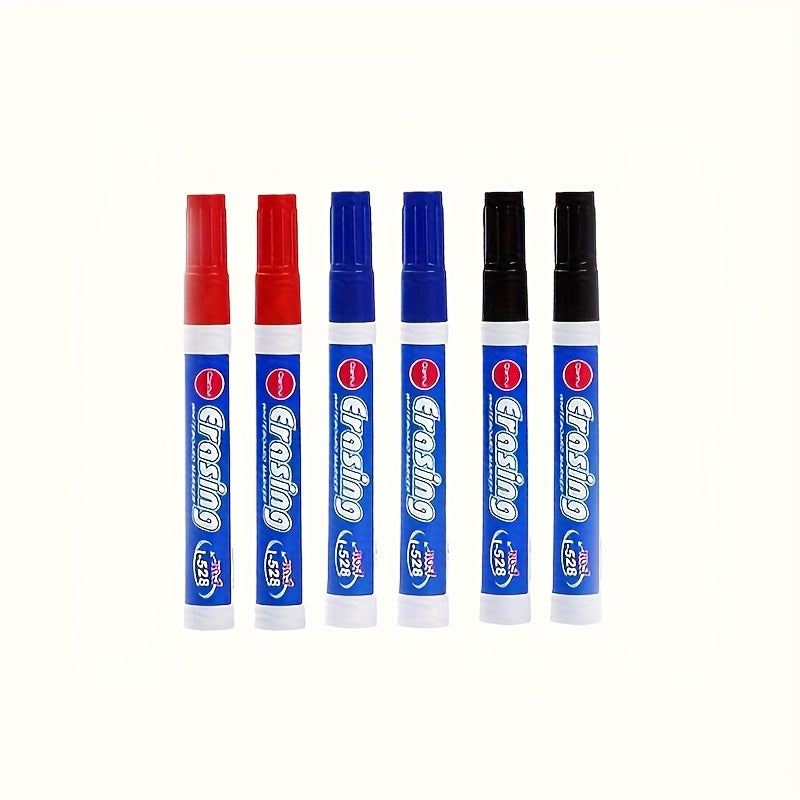 6pcs Whiteboard Marker Erasable Pen Teaching Aid Supplies