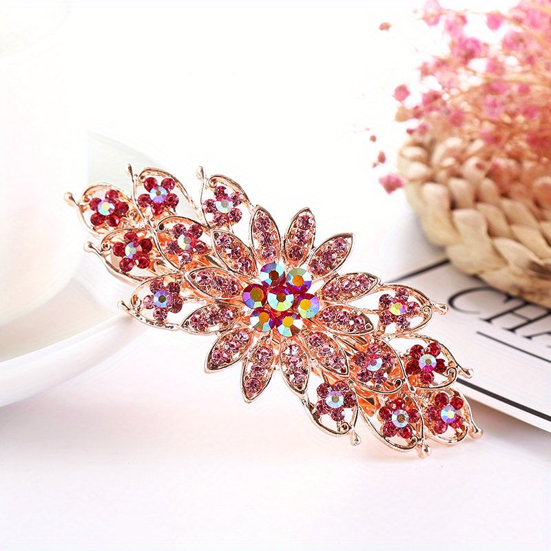 Alloy Peacock Shaped Barrette Glitter Rhinestone Hair Clip Vintage Hair Clip