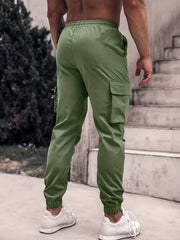 King & Crown Men's Cargo Pants Drawstring Loose Casual Outdoor Work Pants
