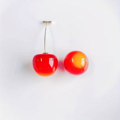 Cherry Earrings Long Dangling Fruit Red Women