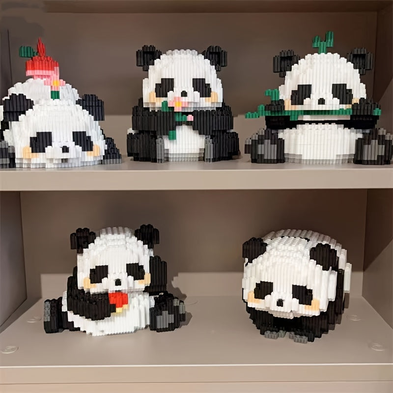 3000 Panda Model Building Blocks Set DIY 3D Puzzle Blocks Mixed Colors