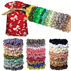 40PCS Satin Silky Hair Tie Elastic Scrunchie Ponytail Hair Rope