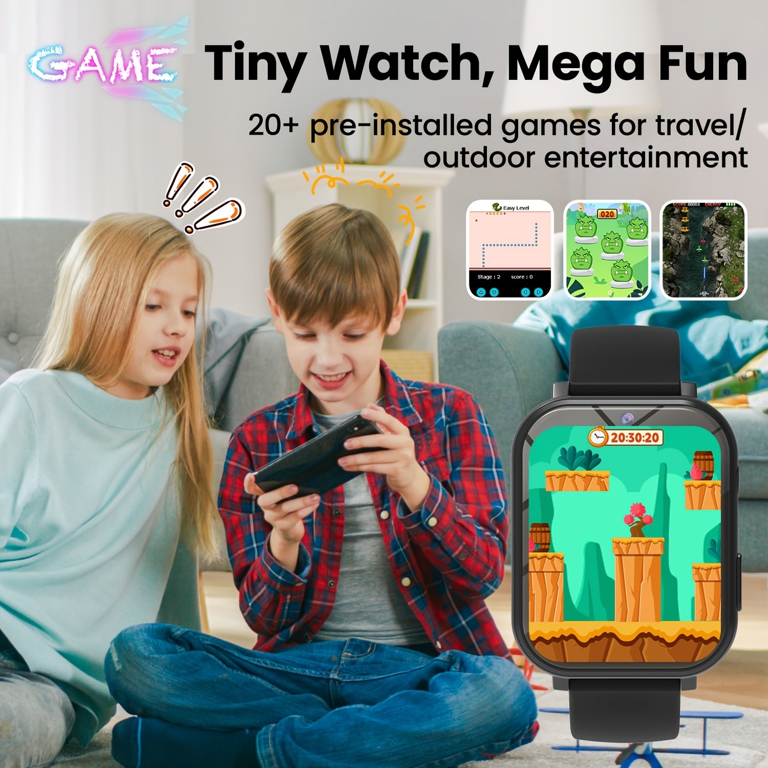 Kids Smart Watch with Flashlight Camera Step Counter & Touch Screen