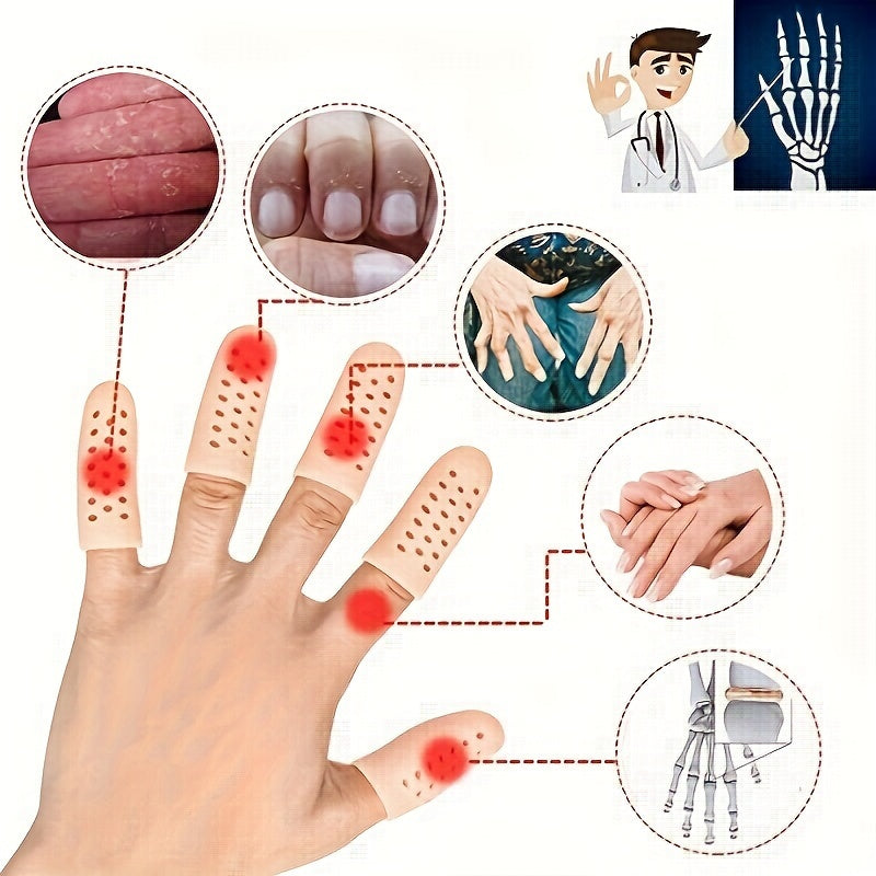 10pcs Silicone Finger Protector with Holes Reusable Anti-wear Gloves