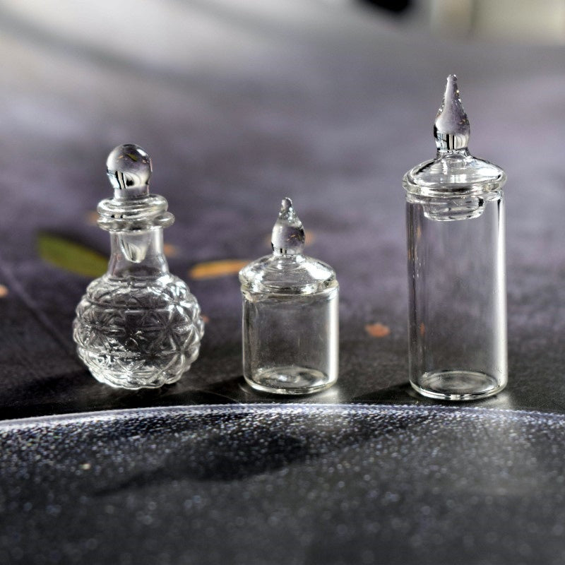 Mini Glass Jar Dollhouse Scene Storage Jar Model Glass Bottle Snack Jar