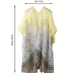Boho Silk Tassel Shawl Windproof Sunscreen Cape