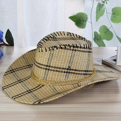 Plaid Western Sunshade Cowboy Hat for Men
