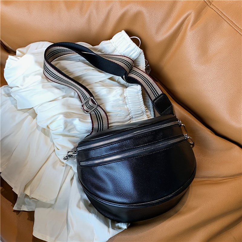 Double Zipper Fanny Pack Women's Crossbody Bag