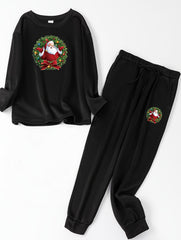  Christmas Lounge Set - Fleece Top & Joggers Pajama