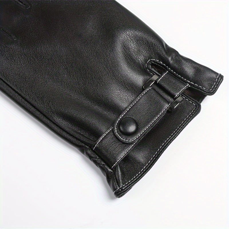 Men's Touch Screen Leather Winter Gloves