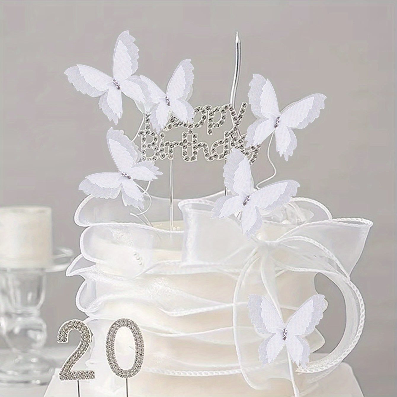 5pcs Butterfly Cake Toppers Metal Golden Cake Topper For Girls Women's Birthday