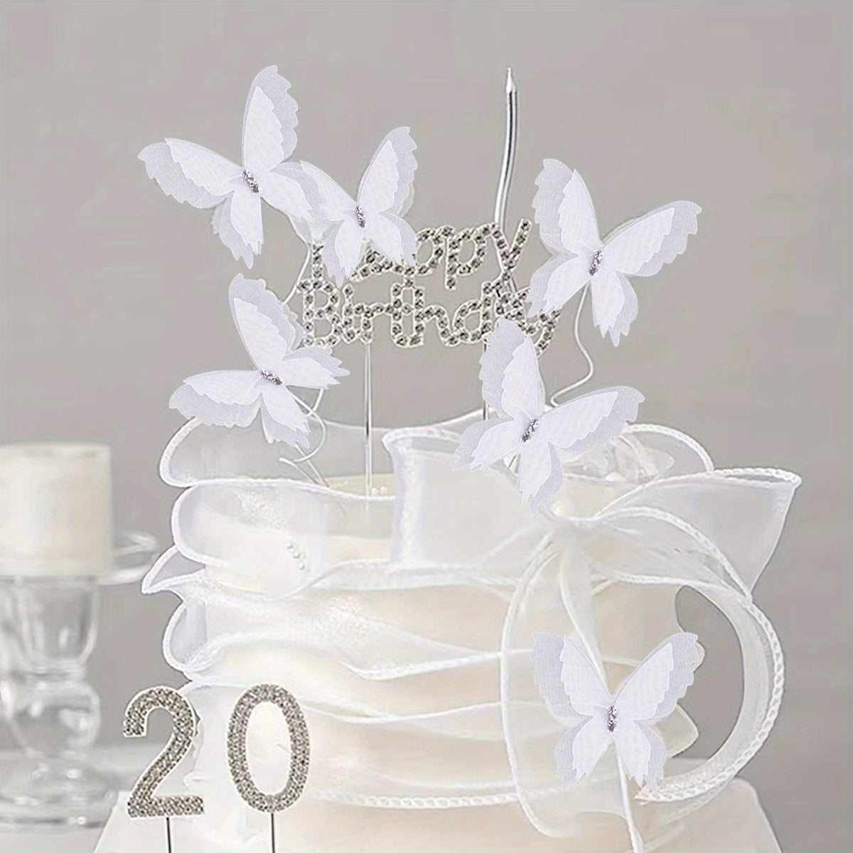 5pcs Butterfly Cake Toppers Metal Golden Cake Topper For Girls Women's Birthday