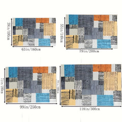 Colorful Checkered Large Area Carpet Non Slip Backing