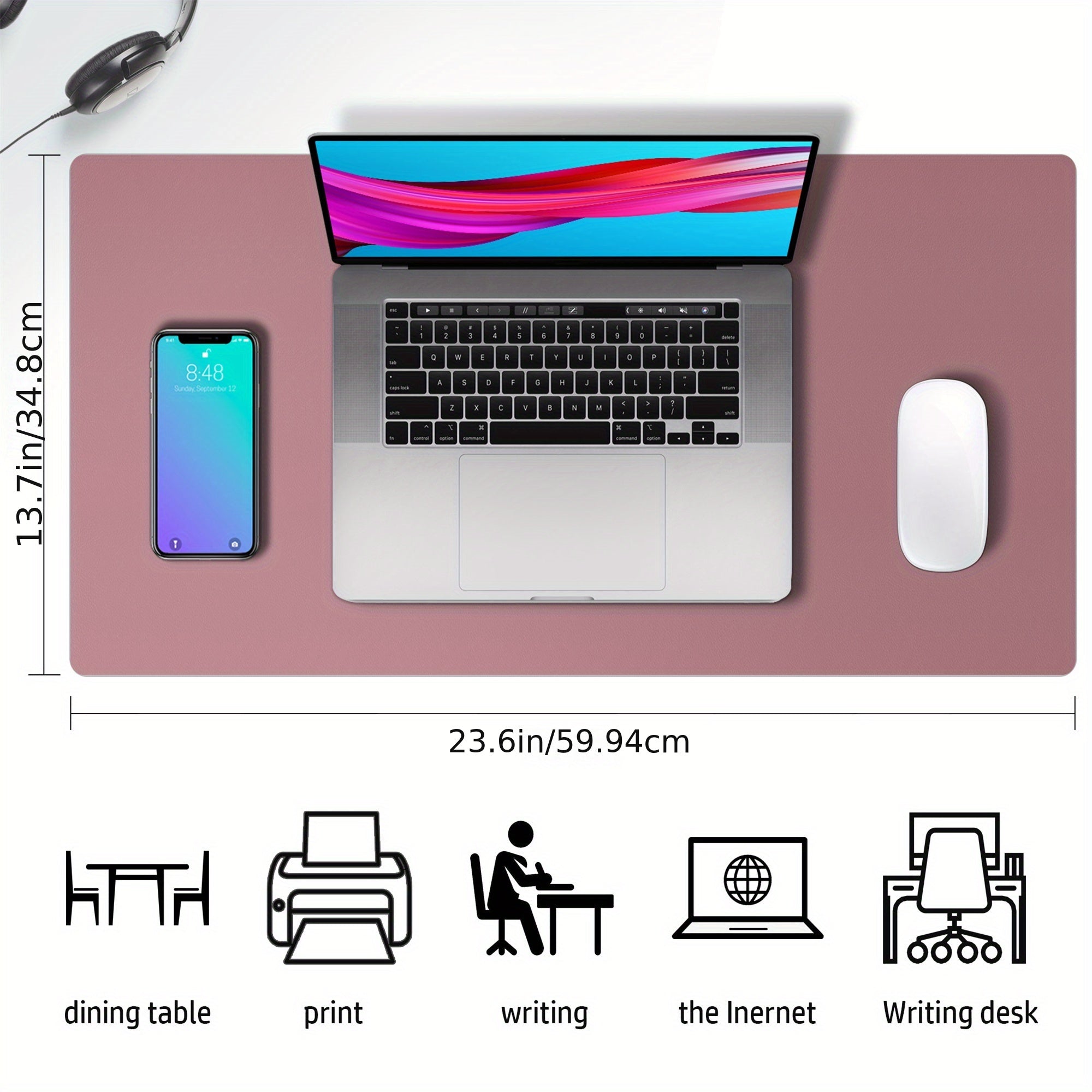 Leather Desk Pad Protector Mouse Pad Office Desk Mat Non Slip Waterproof