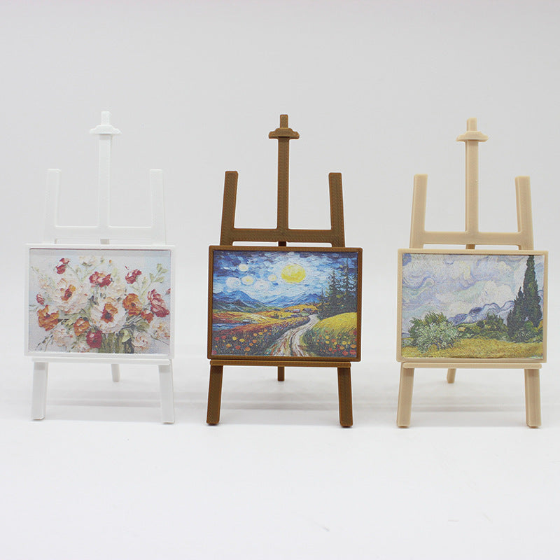 1/12 Scale Painting Display Stand with BJD Scene Mixed Colors