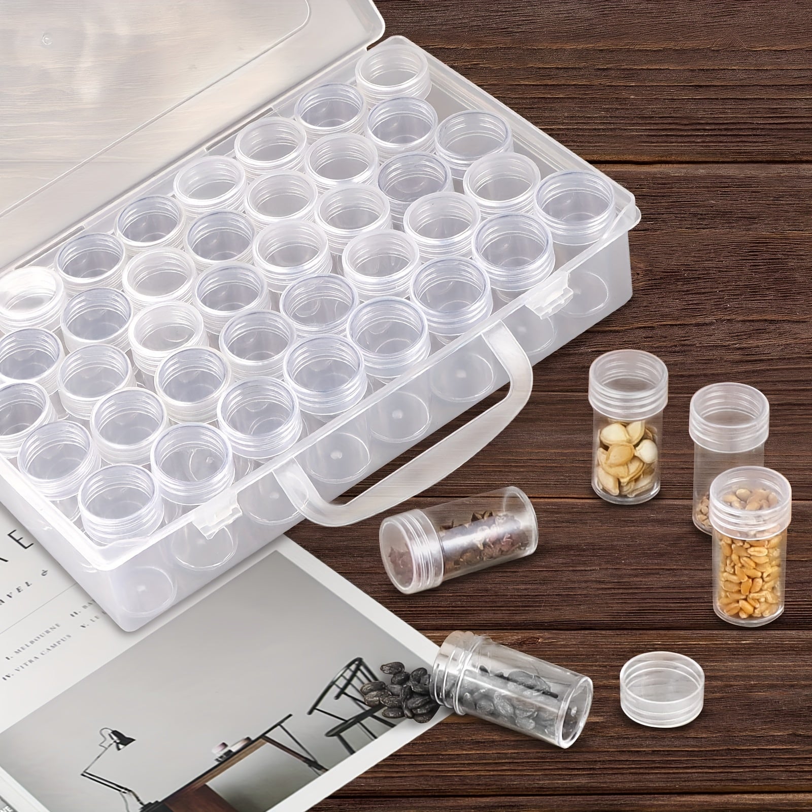 24 38 Slot Storage Box Airtight Container Organizer Portable Carrying Case