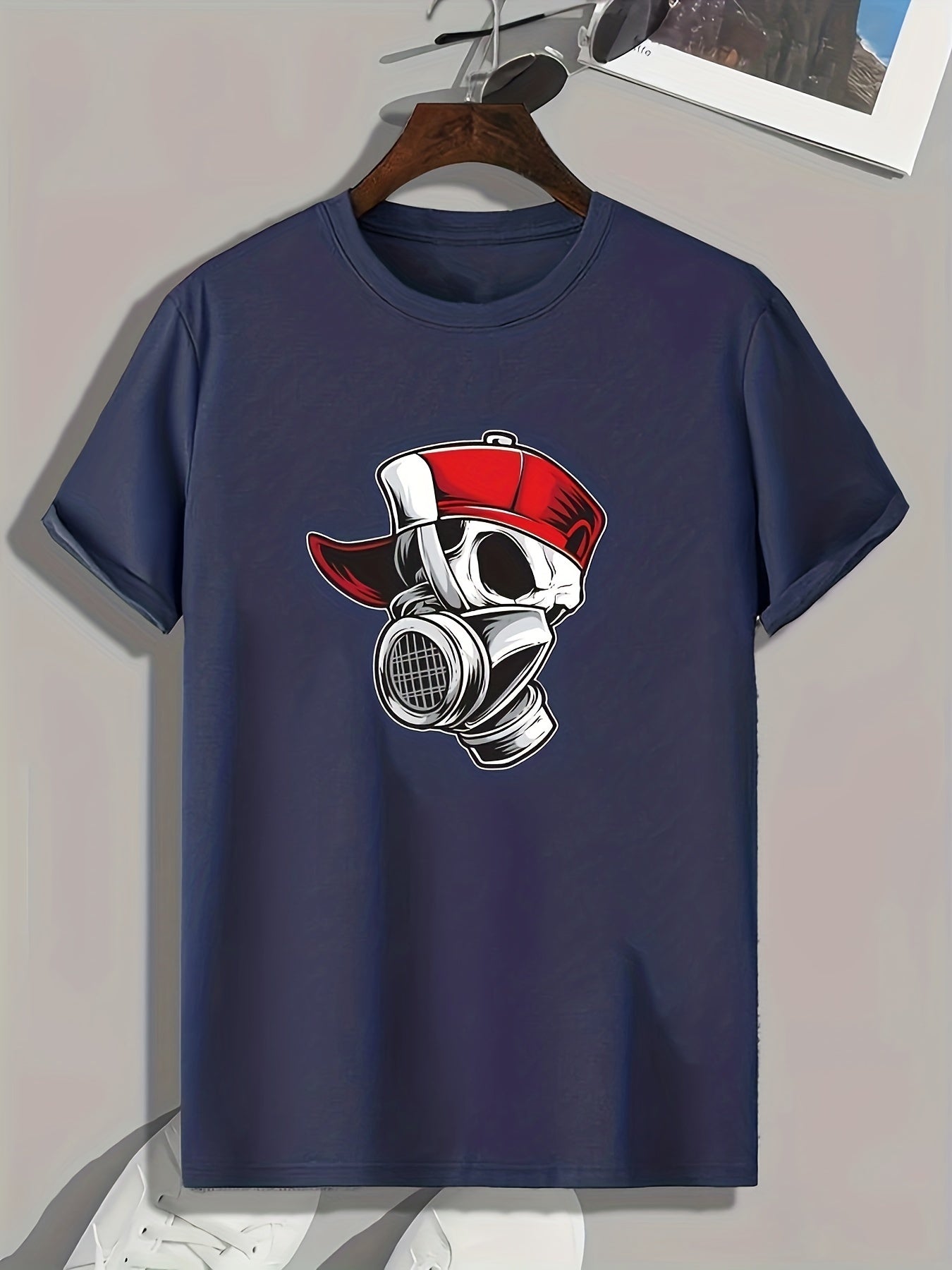 Skull Print Men's Graphic T-shirt for Summer