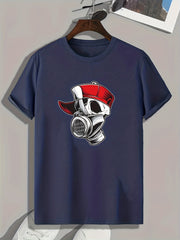Skull Print Men's Graphic T-shirt for Summer