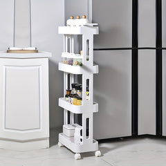 1pc Standing Storage Rack Living Room Kitchen Storage Rack Movable Storage Rack