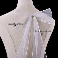 2pcs Vintage Bridal Arm Bow Accessories Hand Washable Tulle Material
