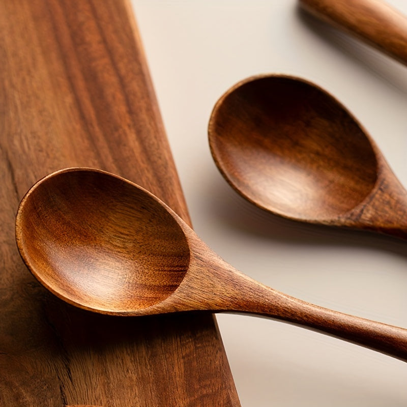 4pc Modern Reusable Wooden Spoons Set for Dinner Coffee Milk