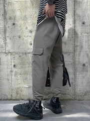 Men's Drawstring Cargo Pants Loose Jogger Pants