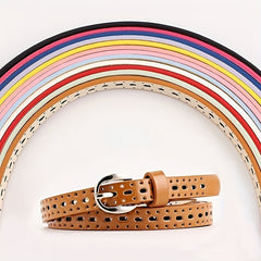 Candy Waist Belts Vintage Hollow PU Leather Belt Pants Jeans Belt For Women