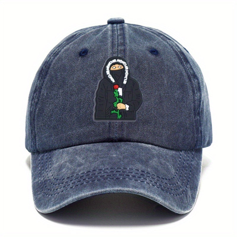 Cartoon Retro Letter Embroidered Sunscreen Baseball Cap