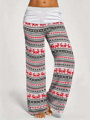  Christmas Casual Pants Women's Plus Wide Leg Trousers