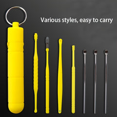 7Pcs Ear Cleaning Kit With Storage Box Key Ring Safe Ear Wax Removal Tool