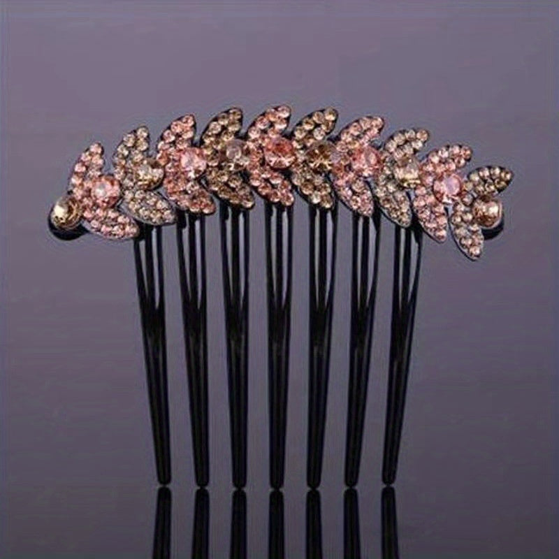 Wheat Shape Rhinestone Hair Comb Insert Hair Headdress