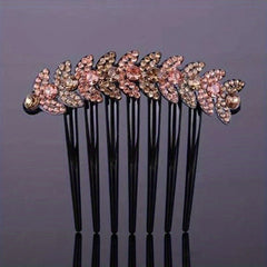 Wheat Shape Rhinestone Hair Comb Insert Hair Headdress