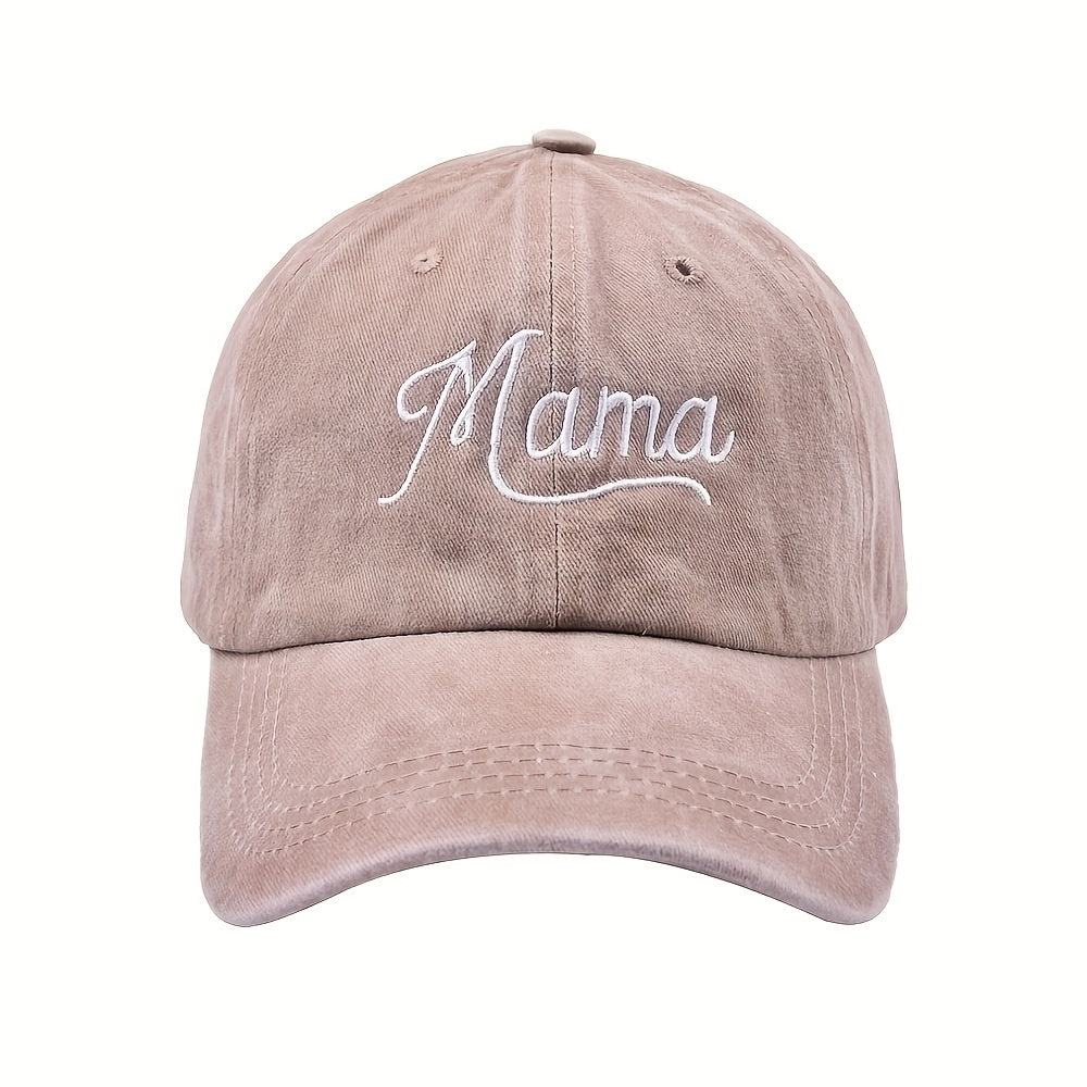 Mama Embroidery Baseball Cap Vintage Washed Dad Hat Adjustable Sunshade Sun Hats
