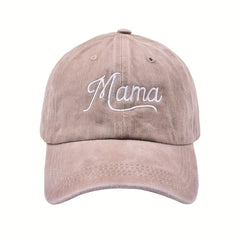 Mama Embroidery Baseball Cap Vintage Washed Dad Hat Adjustable Sunshade Sun Hats