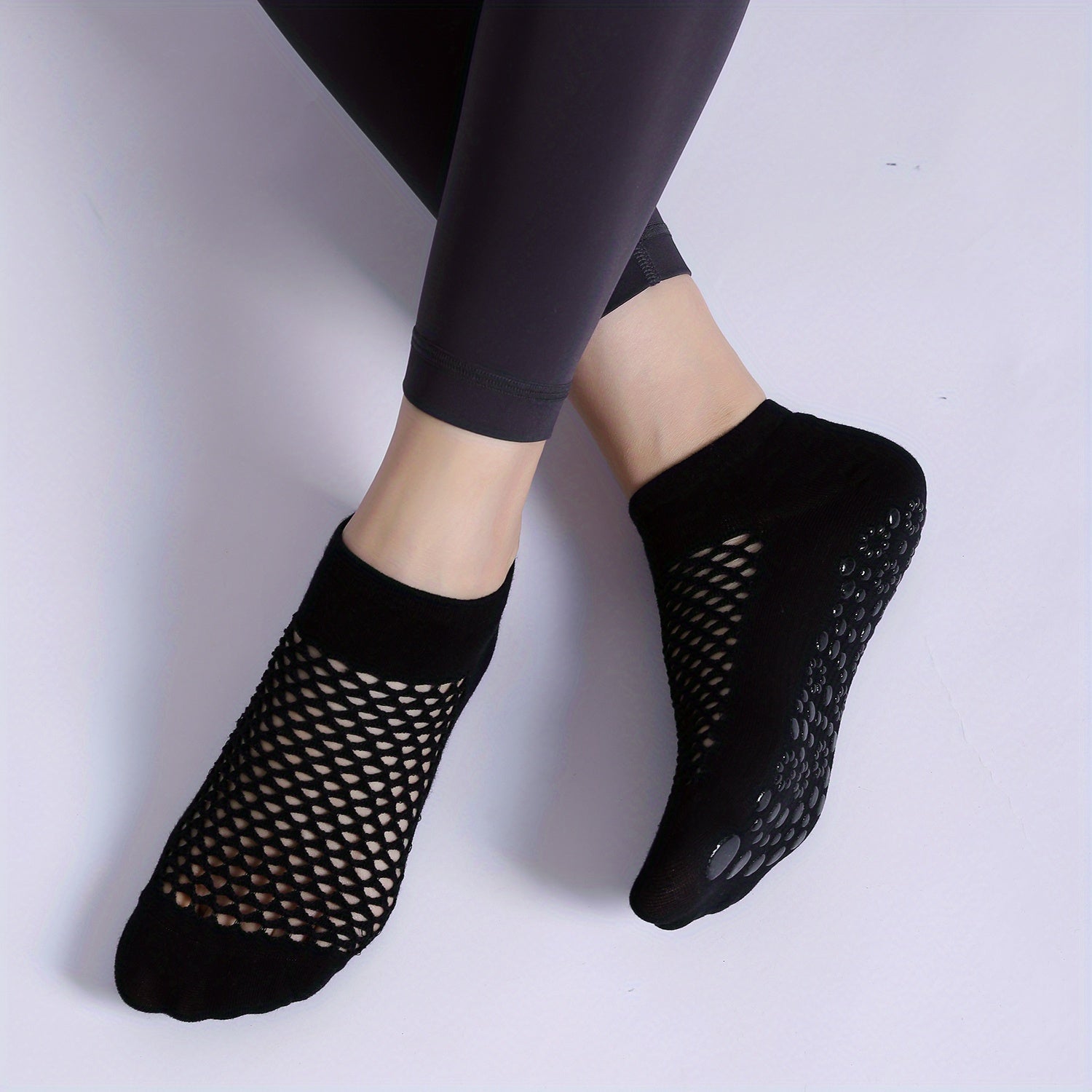 Non Slip Yoga Socks Breathable Mesh for Pilates Fitness