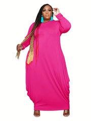  Long Sleeve Maxi Dress All Cover Notched