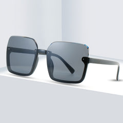 Oversized Semi Rimless Sunglasses UV400