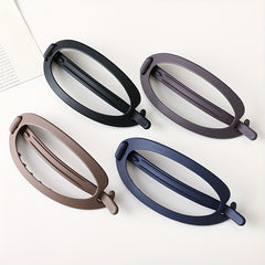 4pcs Hollow Ellipse Barrette Hair Clip for Women Girls