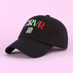 Colorful Letter Embroidery Baseball Cap Solid Cotton Couple Dad Hat