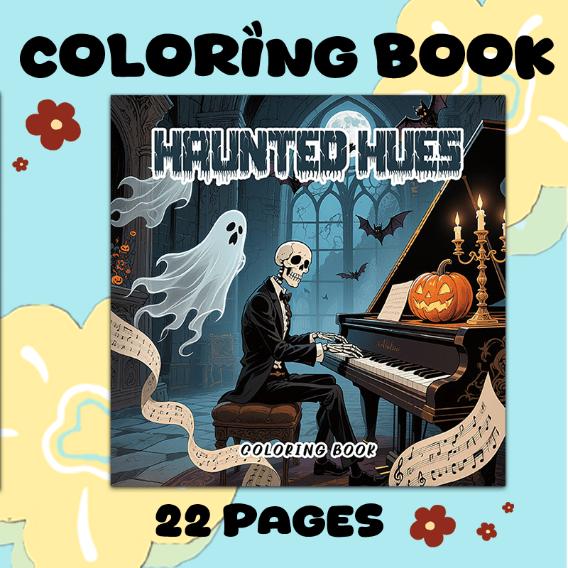 Deluxe Gothic Halloween Adult Coloring Book 22 Pages 20x20cm