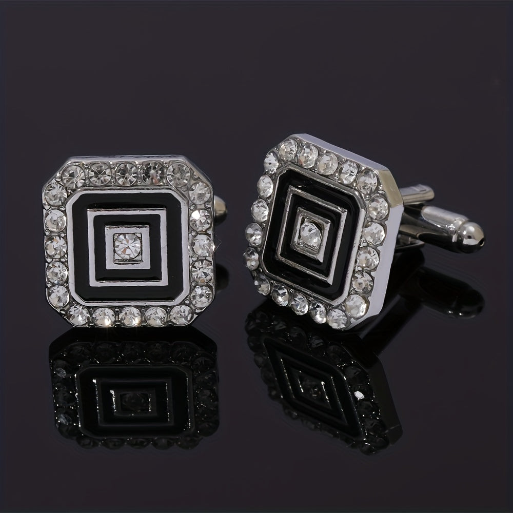 Faux Diamond Button Cufflinks Shirt Cufflinks Versatile Accessories